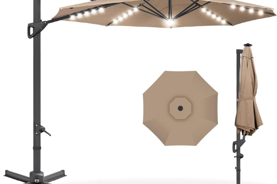 Shade in Style: Review of the Best Choice Products 10ft Solar LED Cantilever Patio Umbrella
