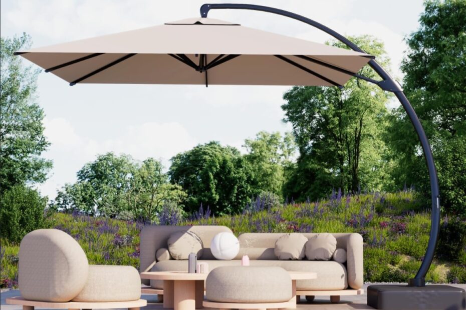 Stay Cool in Style: Kingdura 10x10 FT Cantilever Patio Umbrella Review