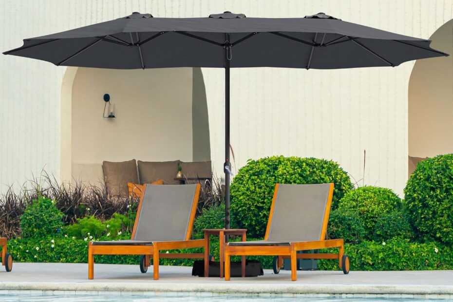 Stay Cool in Style: MONDAWE 15ft Double-Sided Patio Umbrella Review