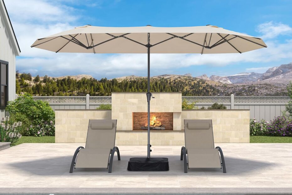 Stay Cool in Style: PURPLE LEAF 13ft Double-Sided Patio Umbrella Review