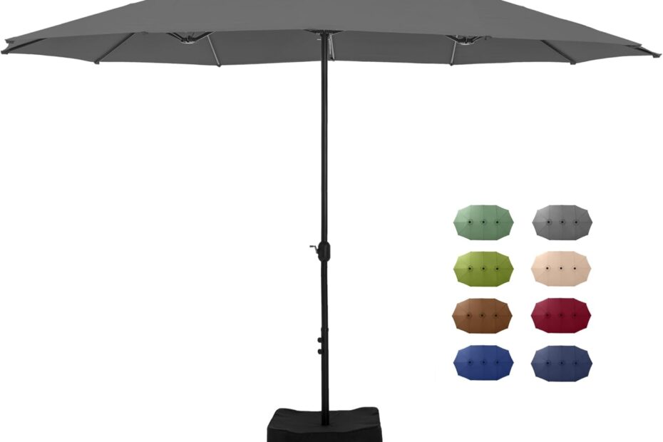 Stay Cool in Style: Review of the GREEN PARTY 15 ft Double-Sided Patio Umbrella
