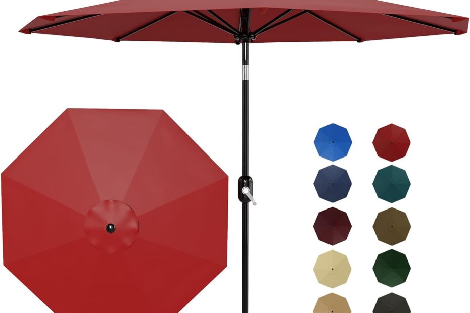 Stay Cool in Style: The 9 ft Red Patio Umbrella Review