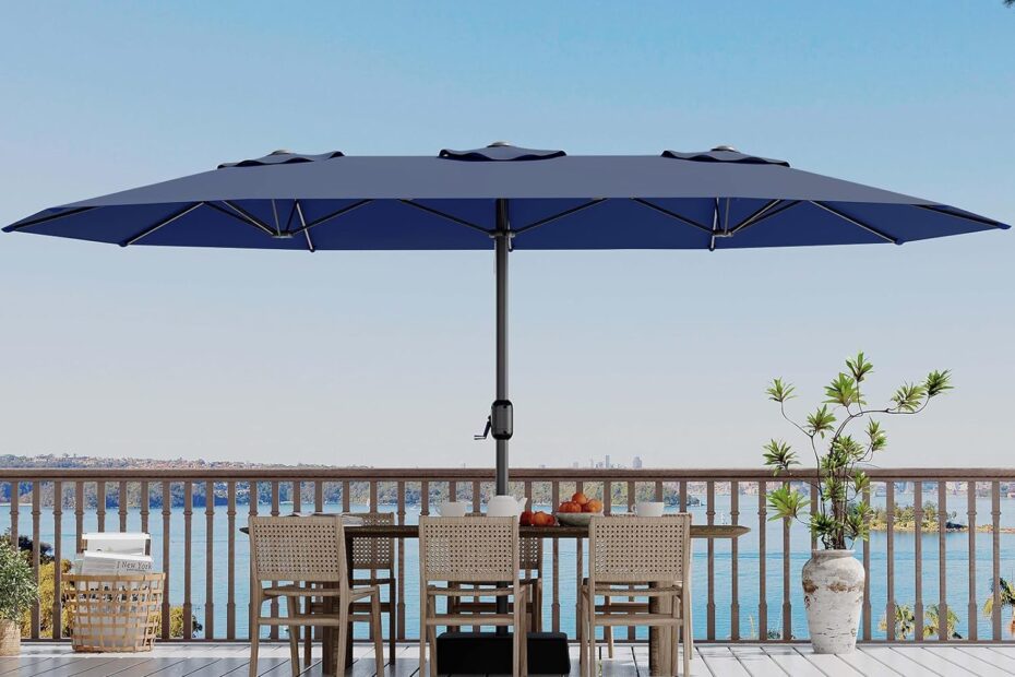 Stay Cool This Summer: Review of the 15FT Rectangular Patio Umbrella with Base