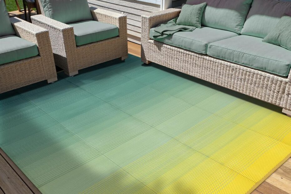 Transform Your Outdoor Space with the Anidaroel Ombre 6x9ft Waterproof Rug!