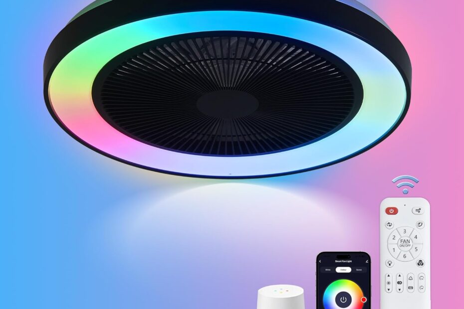 Transform Your Space: Review of the 20" Smart RGB Bladeless Ceiling Fan with Alexa Control