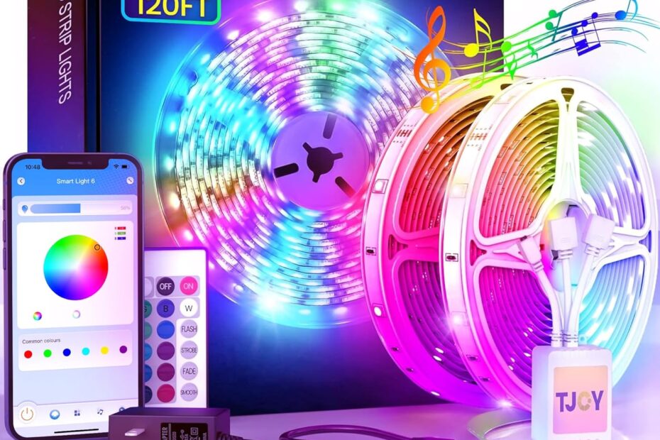 Transform Your Space with 120ft Music Sync RGB LED Strip Lights